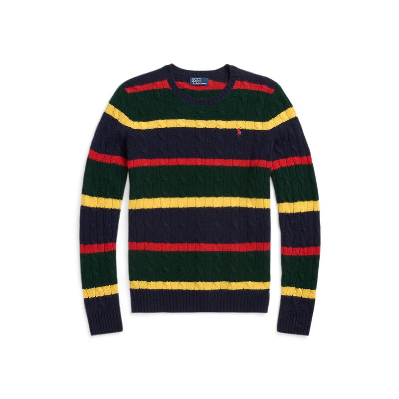 Polo Ralph Lauren Striped Cable-Knit Wool-Cashmere Sweater image number 2